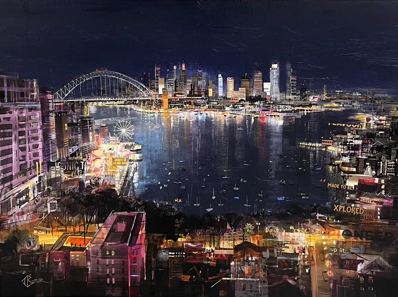 Tom Butler Original Painting Harbour Magic Sydney