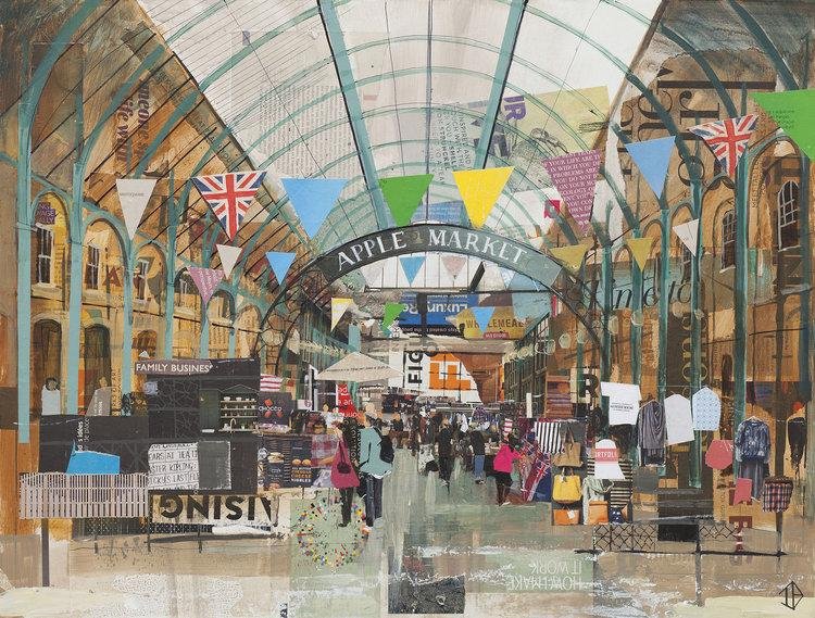 Apple Market, Covent Garden A3 Framed - Tom Butler Artist